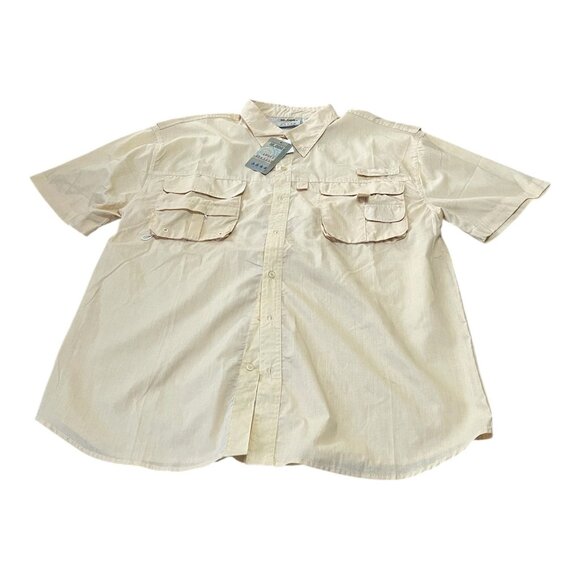 Y2K 10,000 Ft Above Sea Level Men’s Safari Fishing Shirt – Size L – Yellow – NWT - Picture 2 of 9